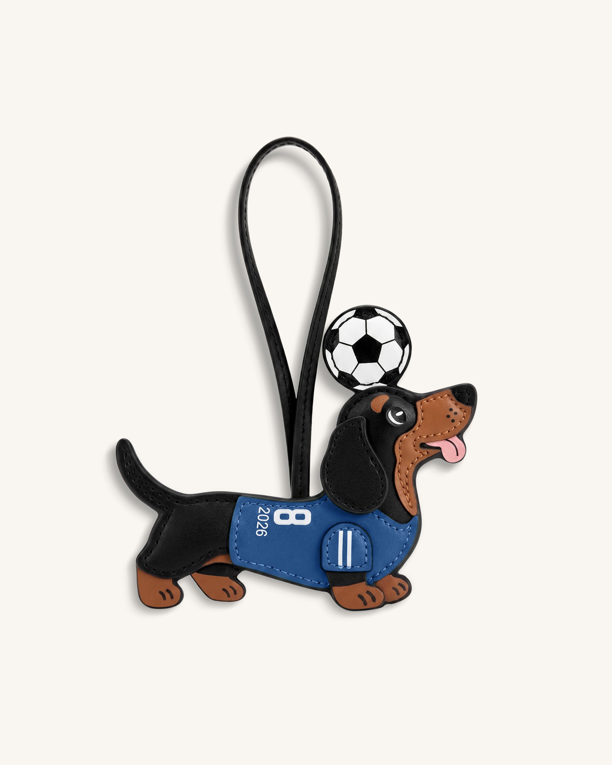 ワールドカップ ダックスフンド サッカー ジャージ バッグチャーム