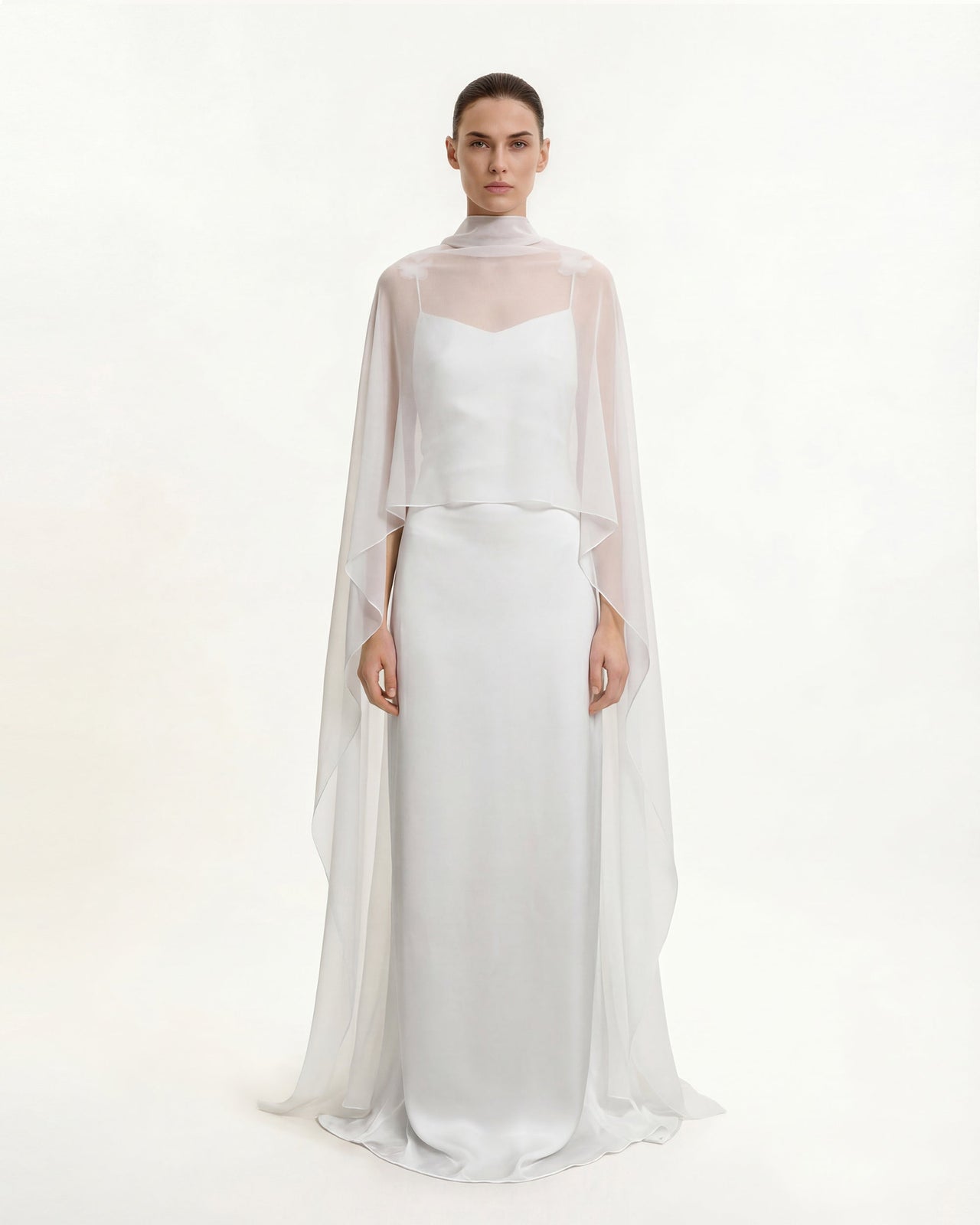 チュールケープ ショール - ホワイト