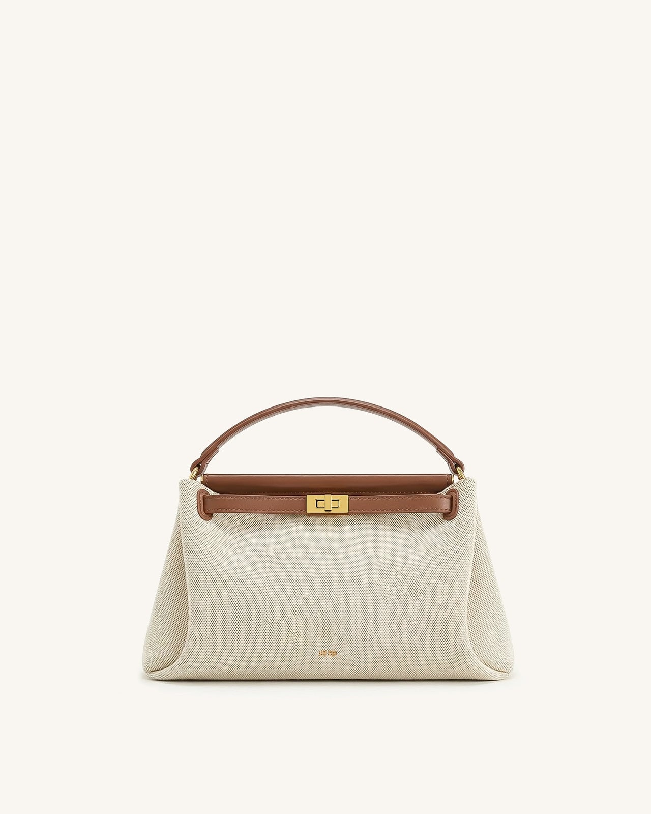 Carmen トップハンドルバッグ - ブラウンキャンバス