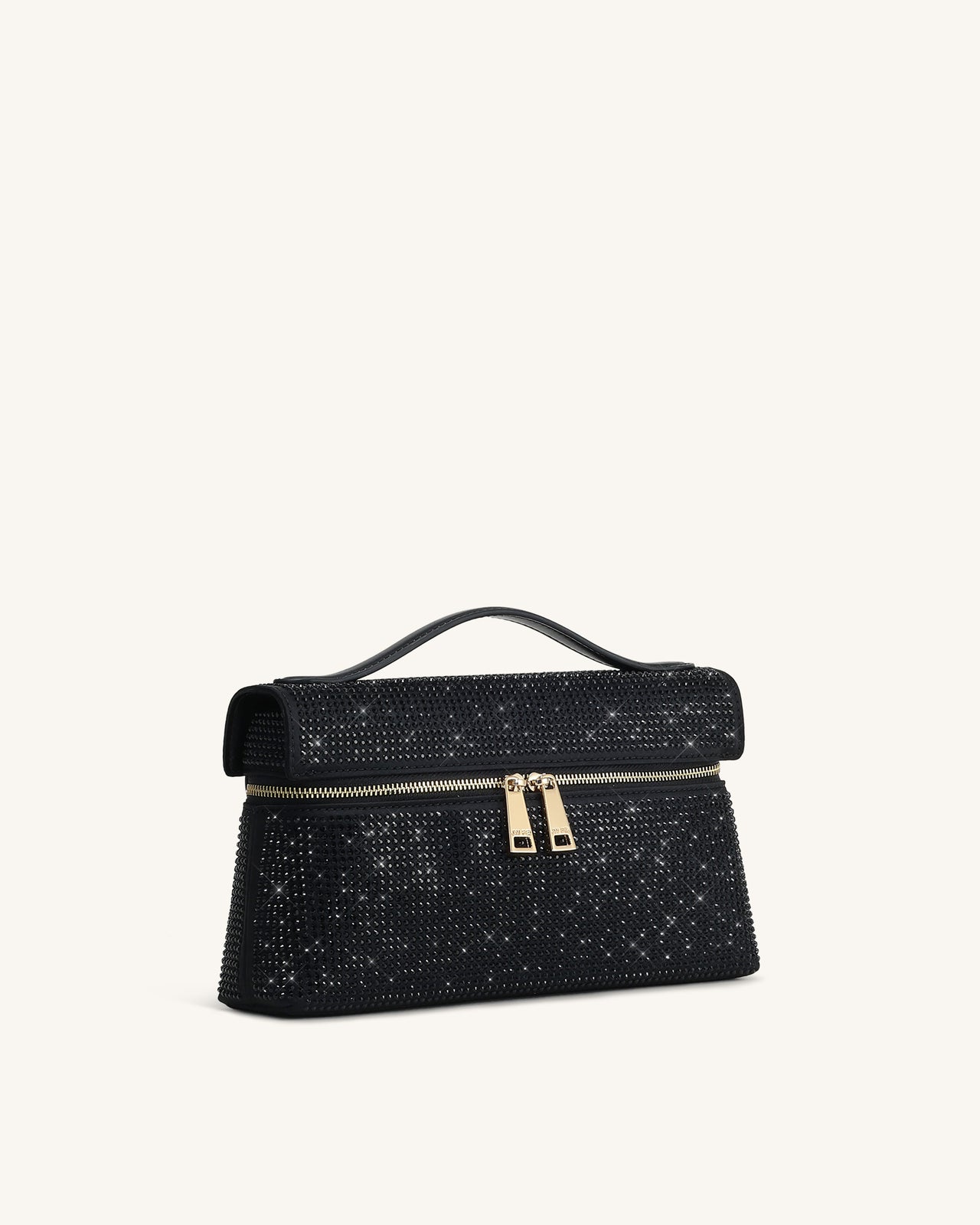 Thea 人工クリスタル トップハンドルバッグ - ブラック