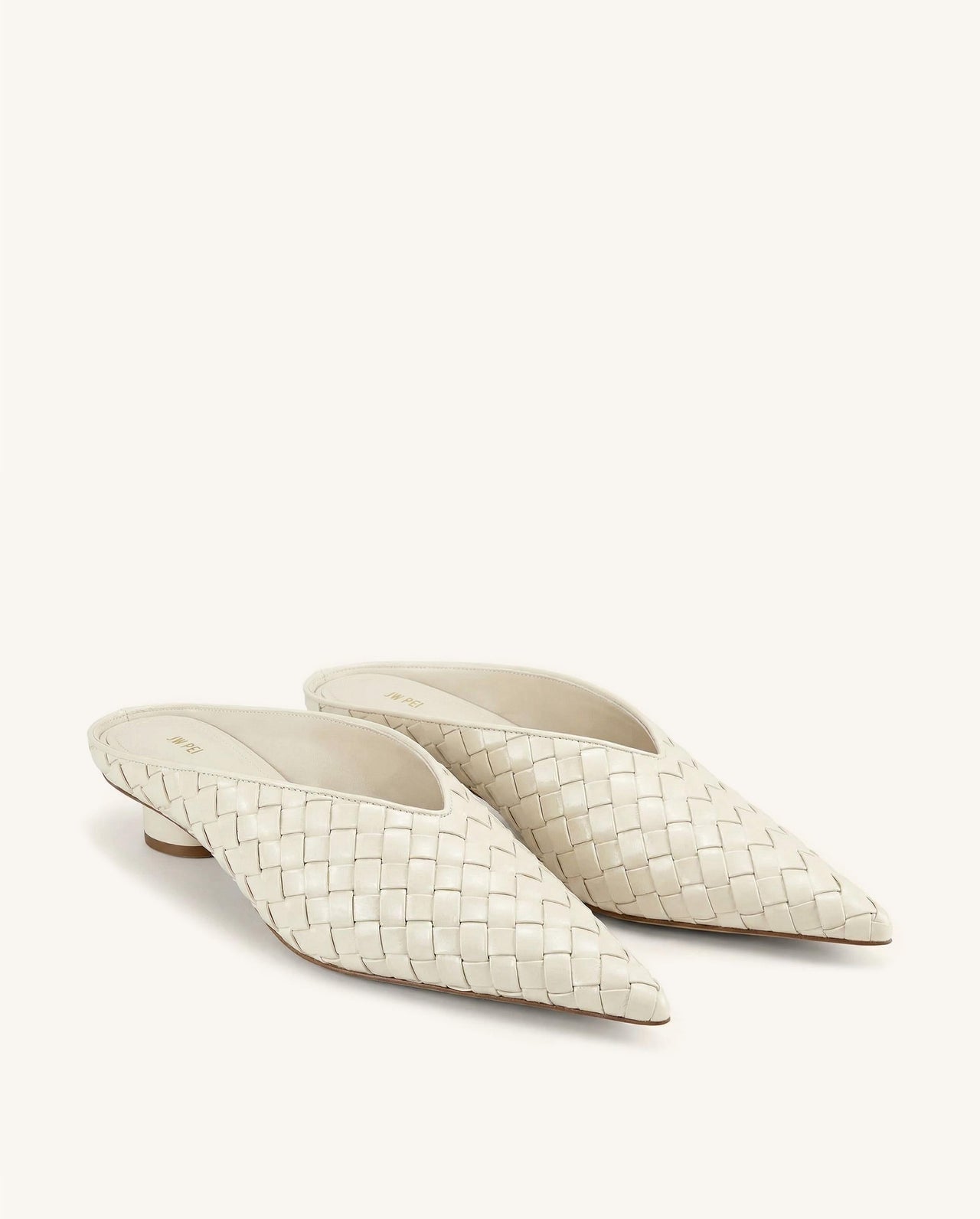 Helena ウーブンテクスチャード ポインテッドトゥ ミュール - ベージュ