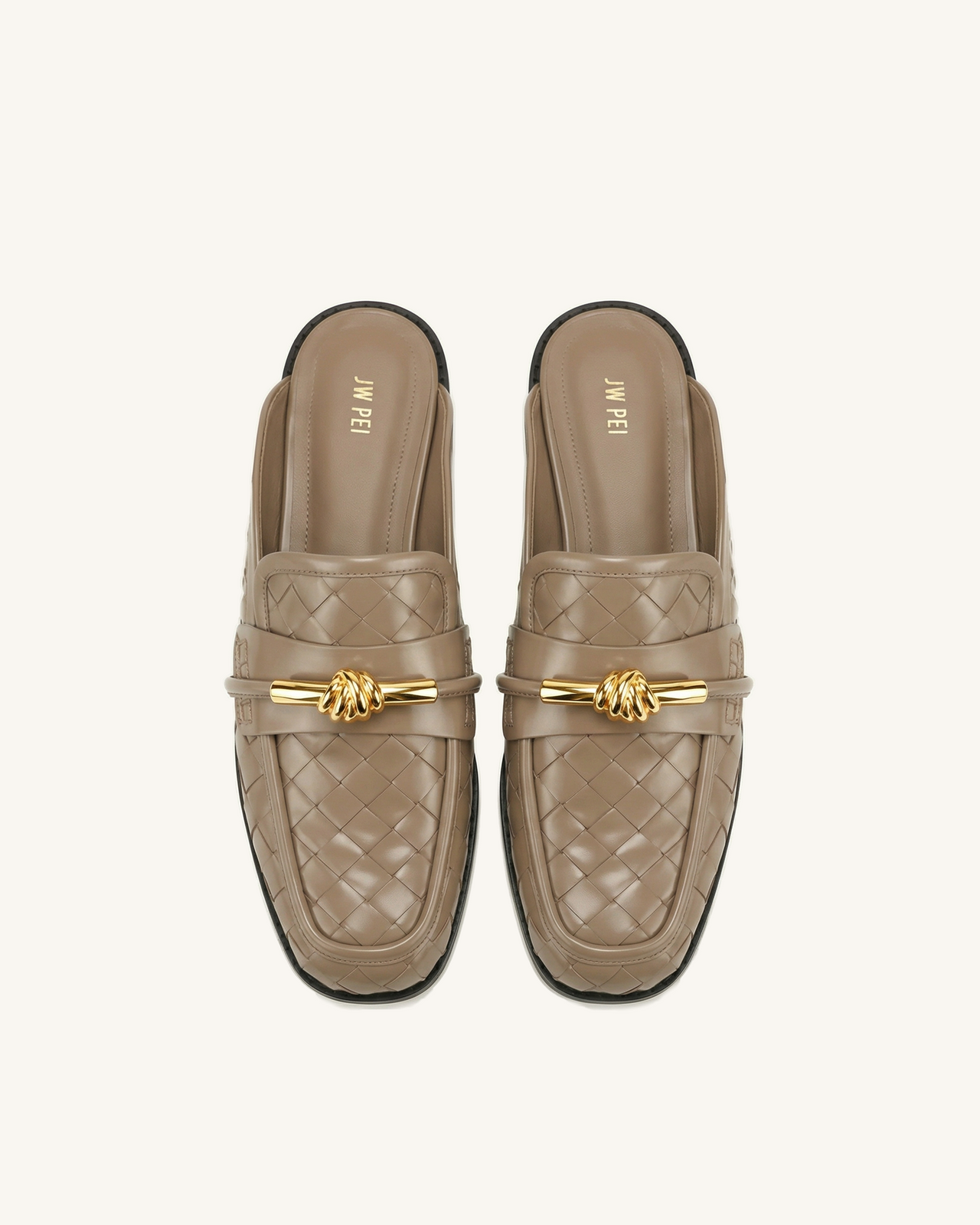 Elowen ウーブン ホースビット ミュールローファー - カーキ