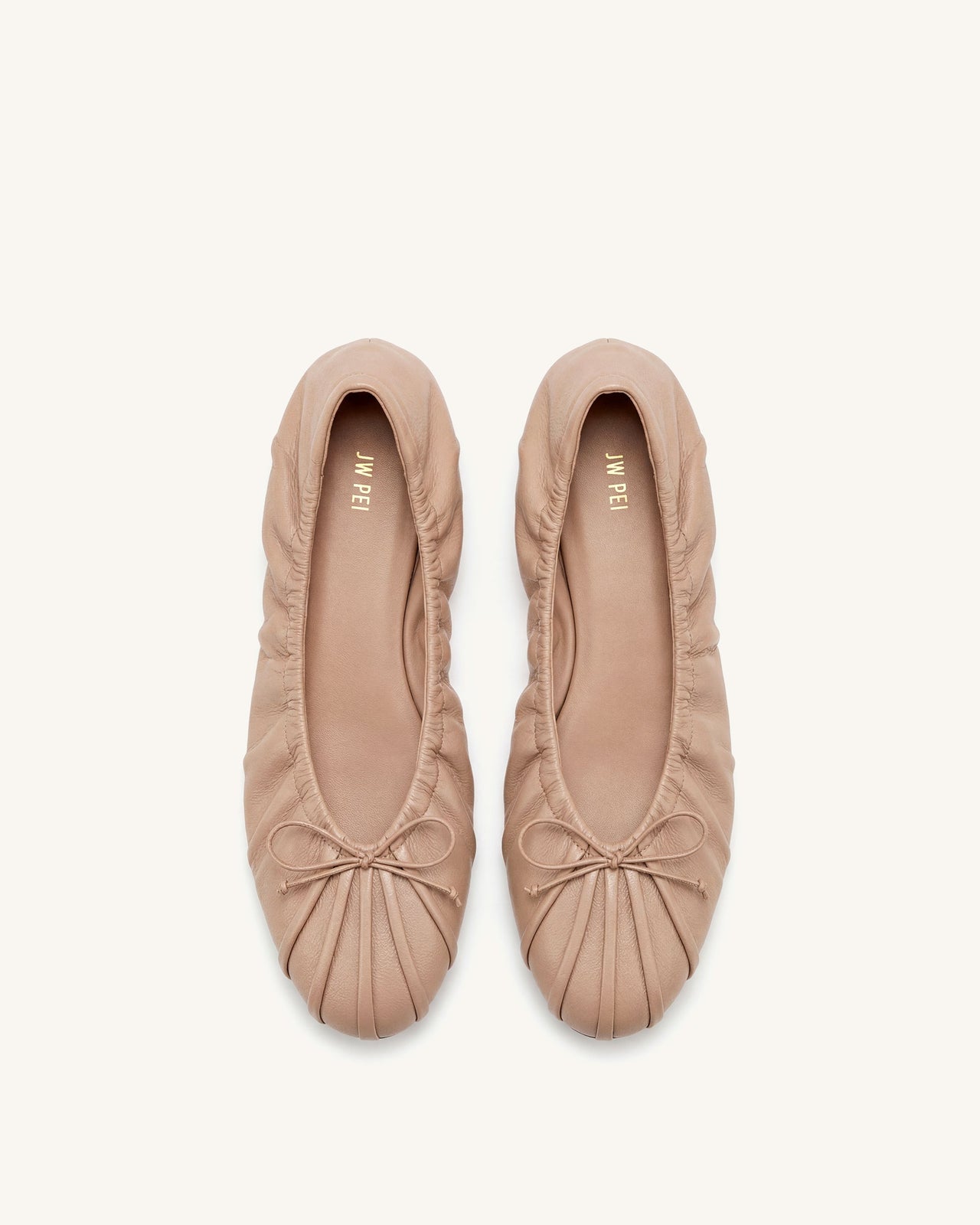 Elara ルーシュド ドローストリング バレエフラット - カーキ