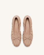 Elara ルーシュド ドローストリング バレエフラット - カーキ