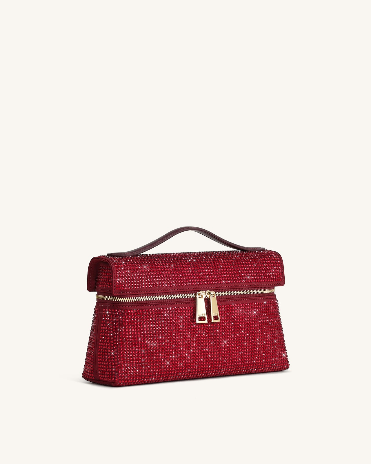 Thea 人工クリスタル トップハンドルバッグ - レッド