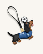 ワールドカップ ダックスフンド サッカー ジャージ バッグチャーム - ブルー