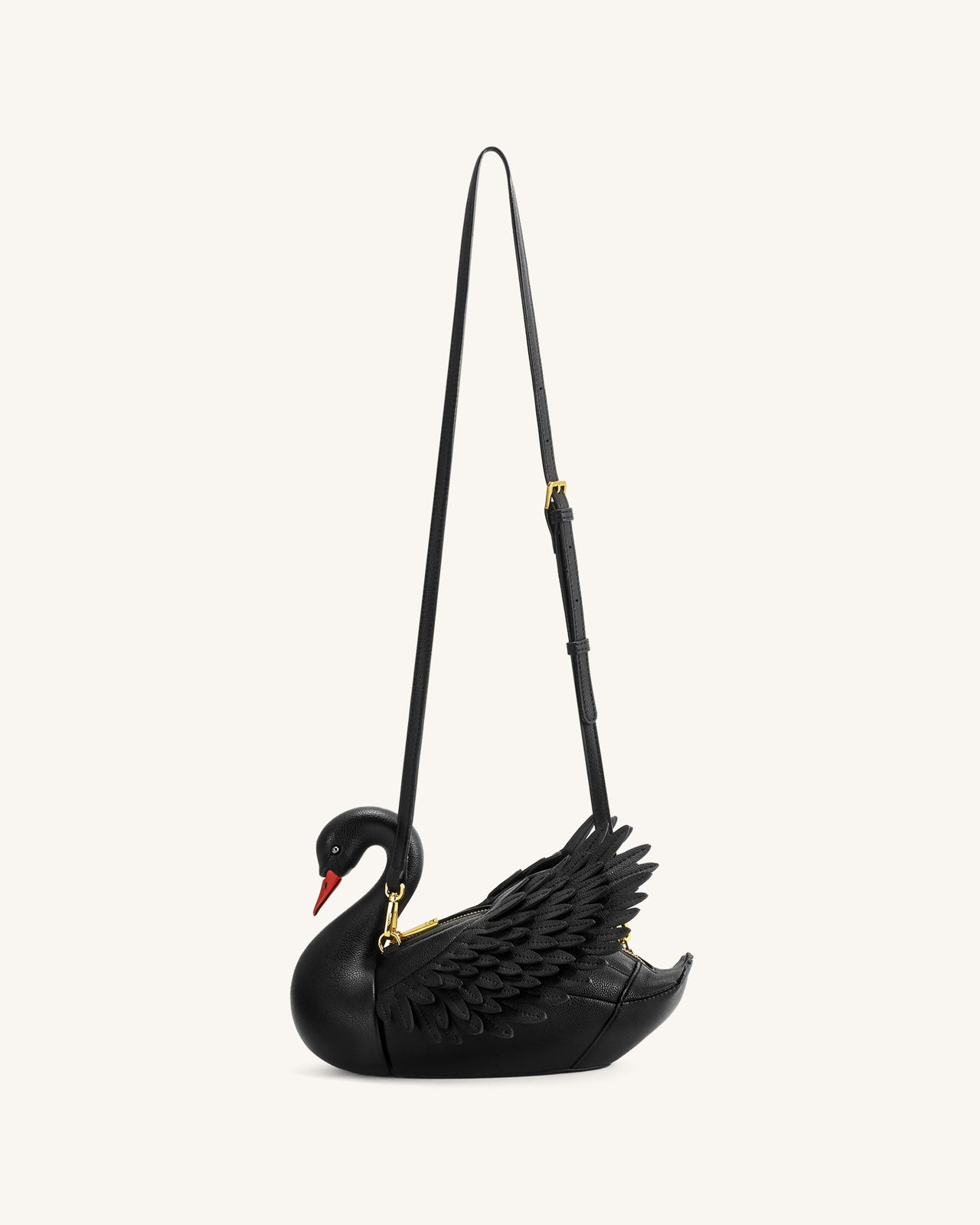 Alani 白鳥型クロスボディバッグ - ブラック