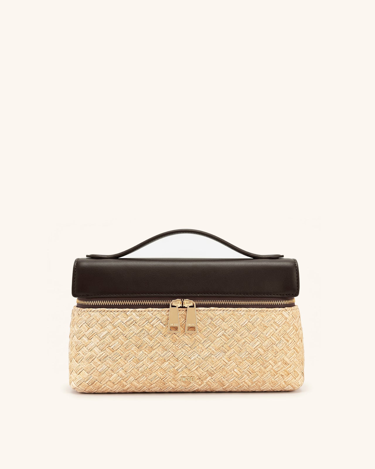 Thea フェイクストロー トップハンドルバッグ - ブラウン