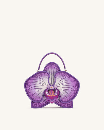 Flora オーキッドシェイプ トップハンドルバッグ - パープル