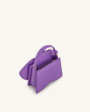 Flora オーキッドシェイプ トップハンドルバッグ - パープル