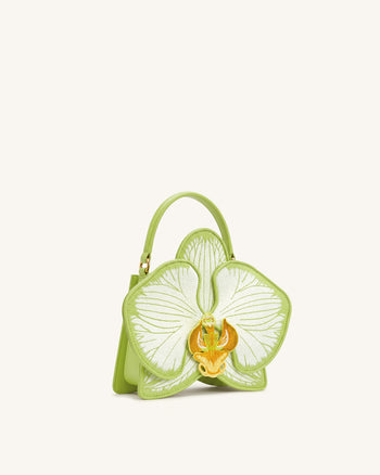 Flora オーキッドシェイプ トップハンドルバッグ - ライトグリーン
