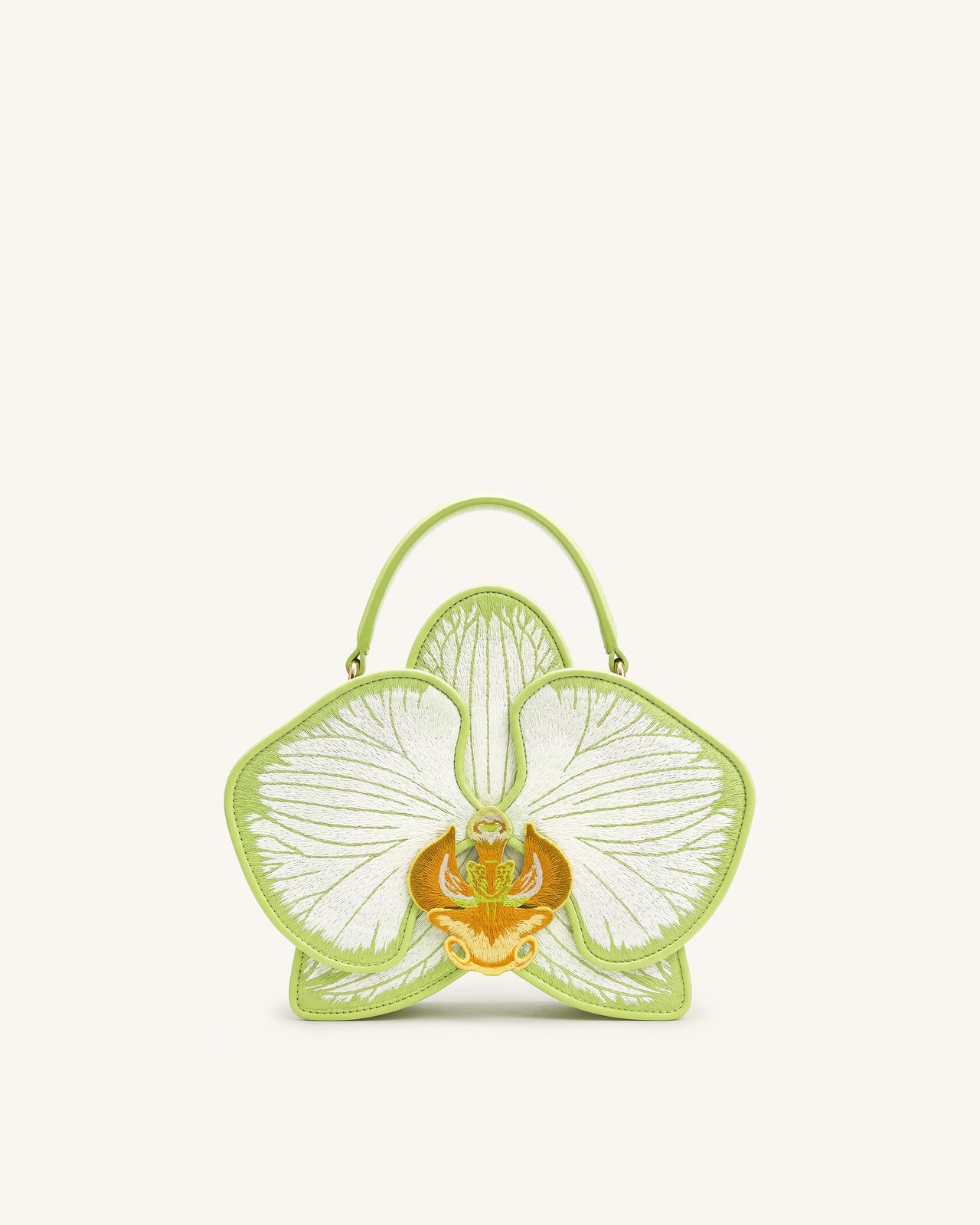 Flora オーキッドシェイプ トップハンドルバッグ - ライトグリーン