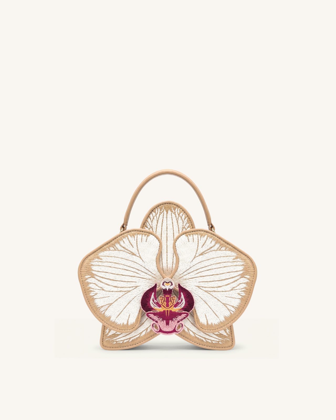 Flora オーキッドシェイプ トップハンドルバッグ - シャンパン