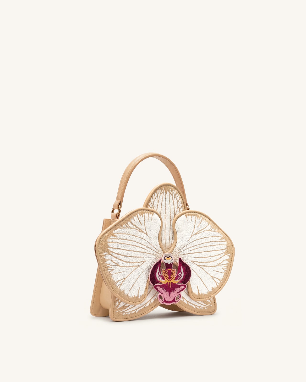 Flora オーキッドシェイプ トップハンドルバッグ - シャンパン