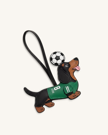ワールドカップ ダックスフンド サッカー ジャージ バッグチャーム - グリーン