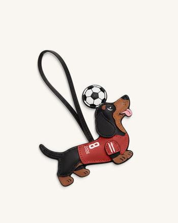 ワールドカップ ダックスフンド サッカー ジャージ バッグチャーム - レッド