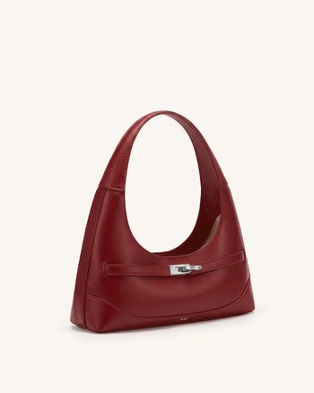 Noelle ベルテッド ショルダーバッグ - ディープバーガンディ