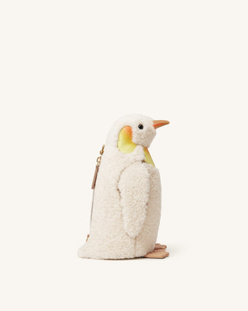 Pia ペンギン フェイクファー クロスボディバッグ - オフホワイト