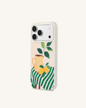 レモンピッチャー アートスマホケース - グリーン