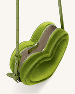 Arlene ベルベットハート型バッグ - グリーン