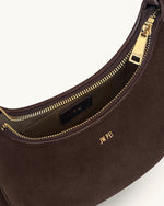 Sharon フェイクスエードクロスボディバッグ - コーヒーブラウン