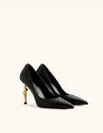 Hazel ウーブン ヒール - ブラック