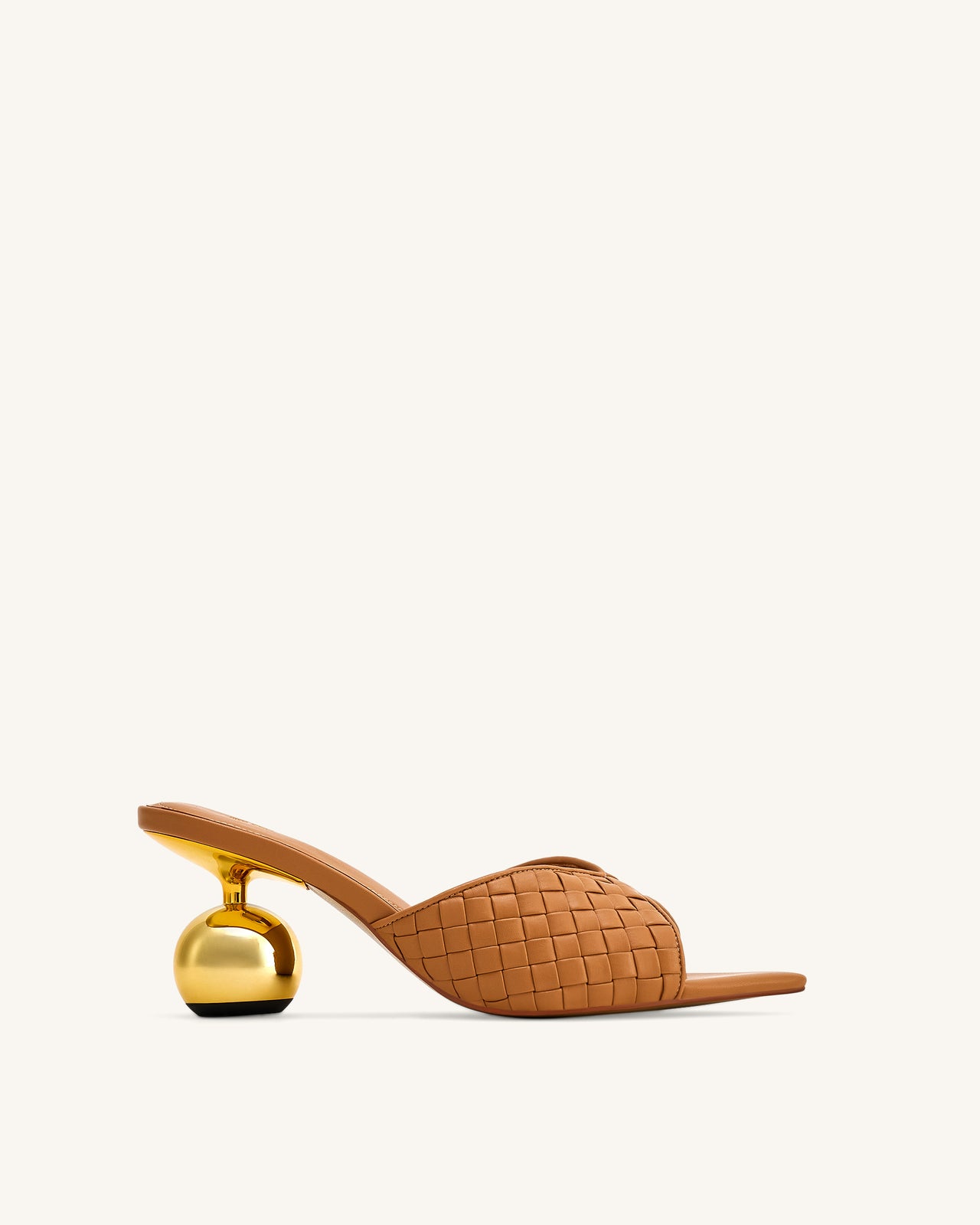 Ellie 編み込みボールヒールミュール - カーキ