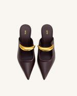 Sofia メタルアクセントボールヒールミュール - ディープバーガンディ