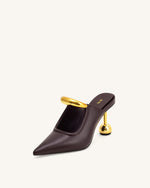 Sofia メタルアクセントボールヒールミュール - ディープバーガンディ