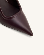 Sofia メタルアクセントボールヒールミュール - ディープバーガンディ