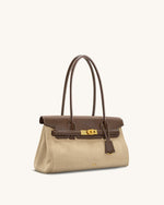 Yara フェイクスエード ショルダーバッグ - ダークブラウン