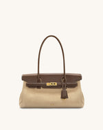 Yara フェイクスエード ショルダーバッグ - ダークブラウン