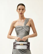 Bria ストラクチャード トップハンドル バッグ - クロコ型押し ホワイト