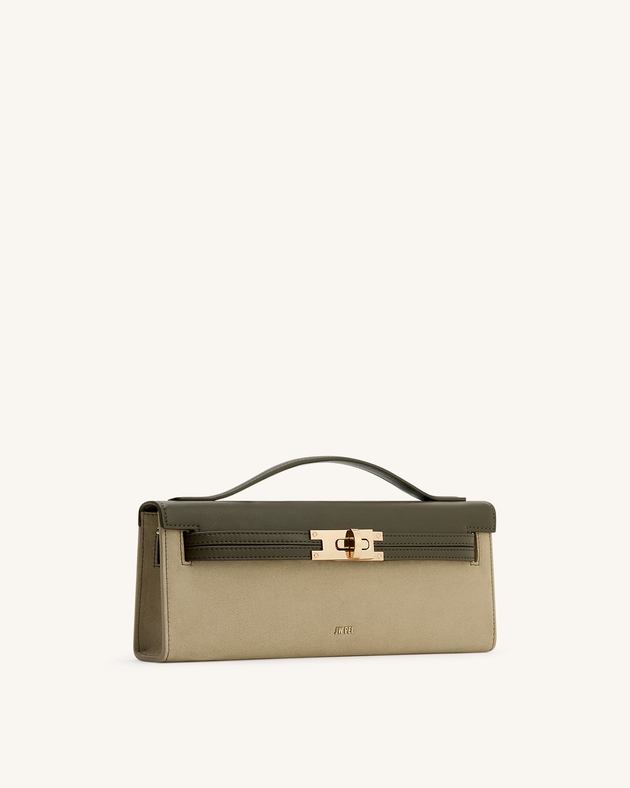 Bria フェイクスエード ストラクチャード トップハンドルバッグ - ダークオリーブ