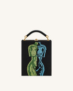 Elle カラフルビーズ ブック トップハンドルバッグ - ブラック