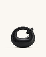 Abacus ミニトップハンドルバッグ - ブラッククロコ