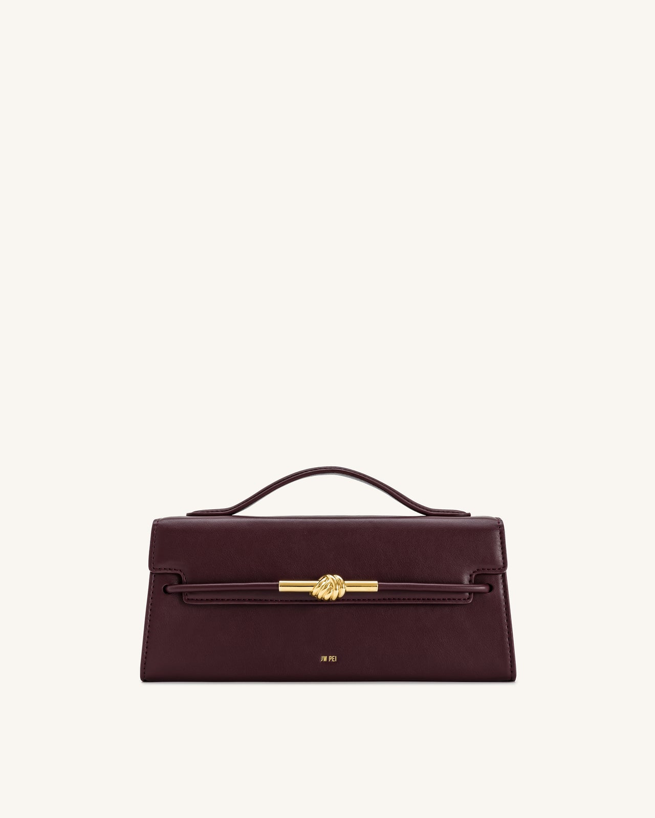 Lena メタルロープノット トップハンドルバッグ - ディープクラレット