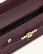 Lena メタルロープノット トップハンドルバッグ - ディープクラレット