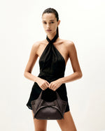 Mabel ソフト リボン トートバッグ - ダークブラウン