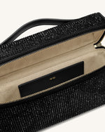 Thea 人工クリスタル トップハンドルバッグ - ブラック