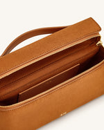 Thea フェイクスエードトップハンドルバッグ - キャメル