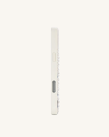 Pearl スワン 装飾付き スマホケース - ホワイト