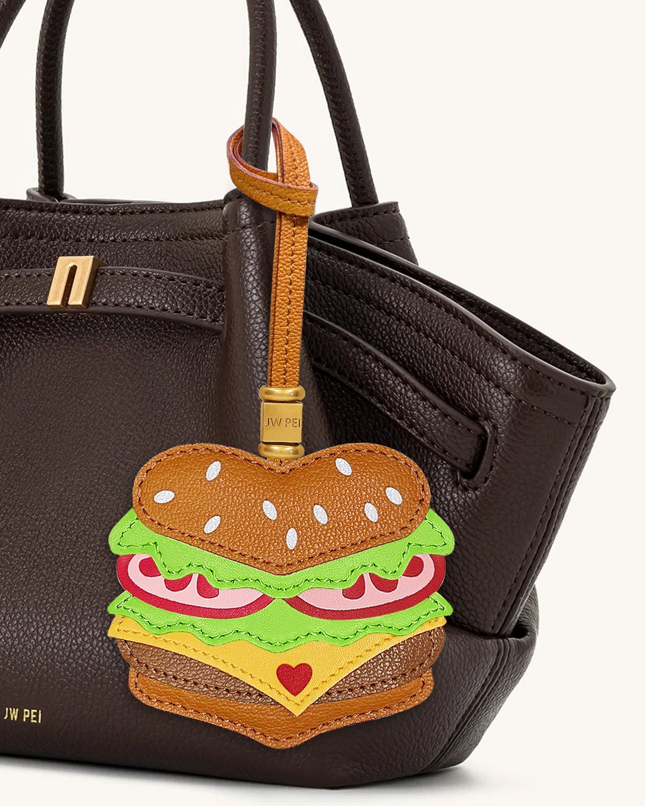 ハンバーガー バッグチャーム - ブラウン
