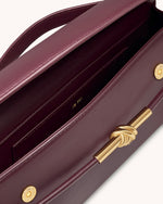 Lena メタルロープノット トップハンドルバッグ - ディープクラレット