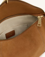 Jayla フェイクスエード メタルチャーム付きショルダーバッグ - ブラウン