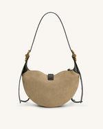 Tessa フェイクスエードスタッズショルダー - カーキグリーン