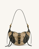 Tessa フェイクスエードスタッズショルダー - カーキグリーン