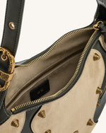 Tessa フェイクスエードスタッズショルダー - カーキグリーン