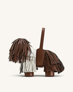 Nita パピーシェイプハンドバッグ - キャラメルブラウン