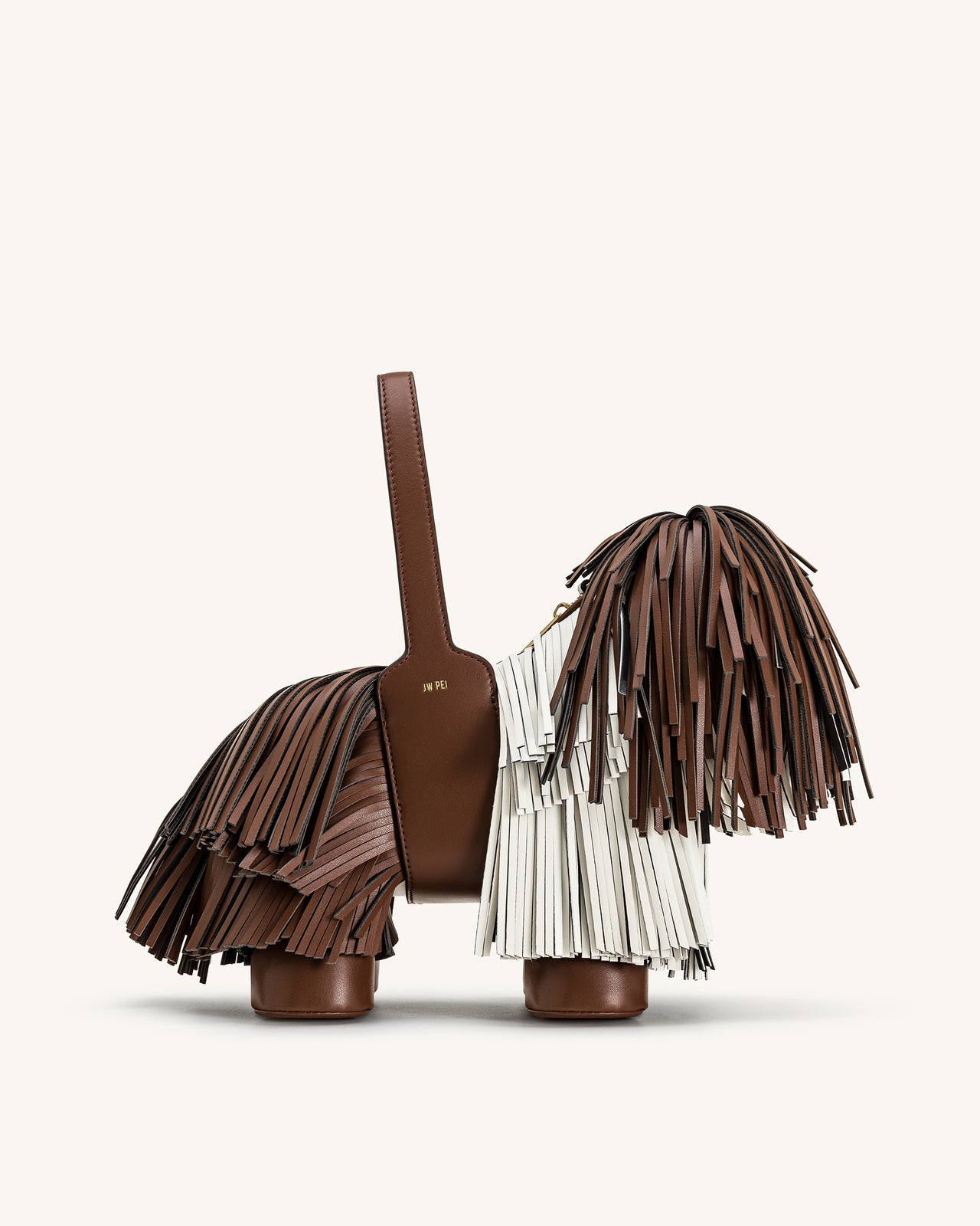 Nita パピーシェイプハンドバッグ - キャラメルブラウン